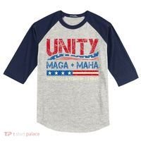 Unity Maga Maha WeVe Got A Country To Save American Flag Kids Colorblock Raglan Jersey thumb 0