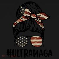Ultra MAGA Messy Bun American Flag Sunglasses Backpack thumb 2