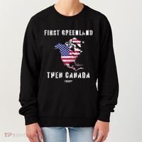 Updated Map Of America Canada And Greenland Trump Women's Sweatshirt thumb 0