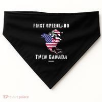 Updated Map Of America Canada And Greenland Trump USA-Made Doggie Bandana thumb 0
