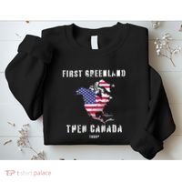 Updated Map Of America Canada And Greenland Trump Sweatshirt thumb 2