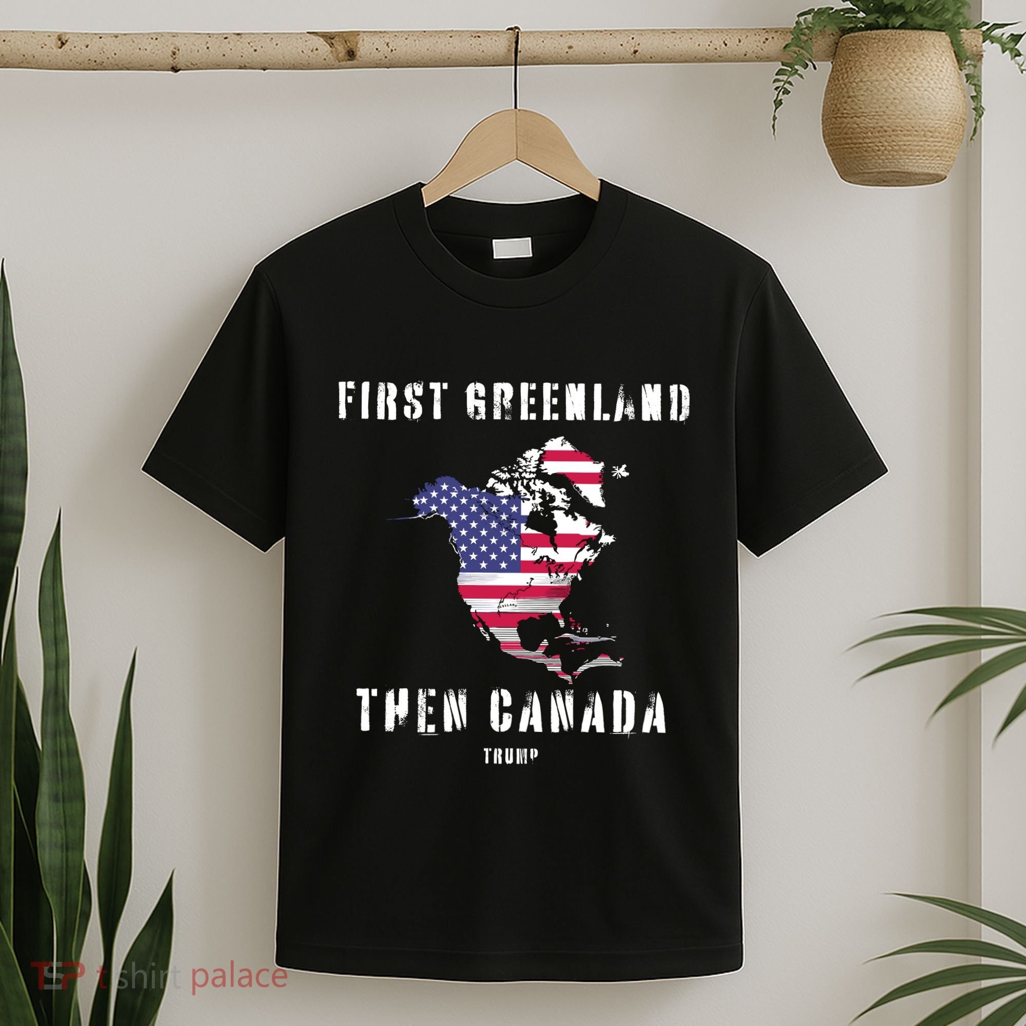 Updated Map Of America Canada And Greenland Trump T-Shirt