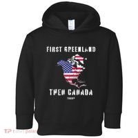 Updated Map Of America Canada And Greenland Trump Toddler Hoodie thumb 0