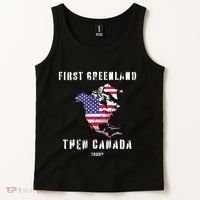 Updated Map Of America Canada And Greenland Trump Tank Top thumb 2