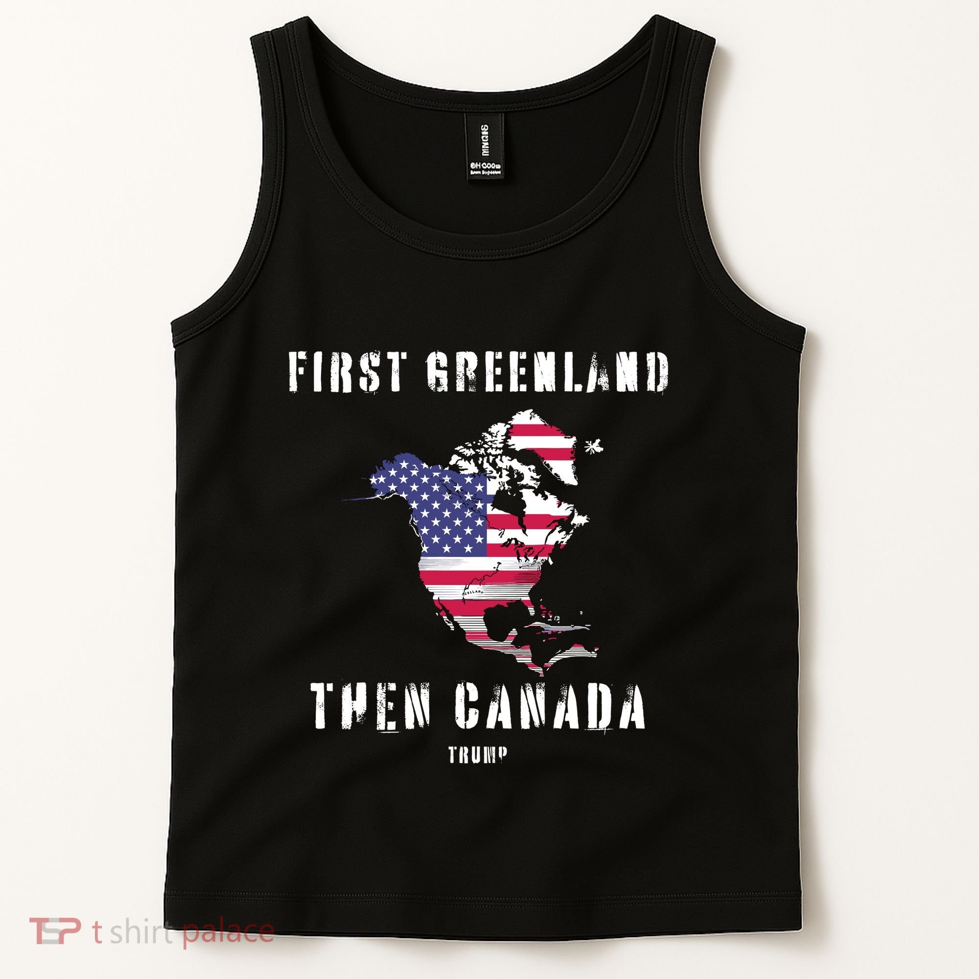 Updated Map Of America Canada And Greenland Trump Tank Top