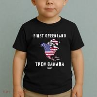 Updated Map Of America Canada And Greenland Trump Toddler T-Shirt thumb 2