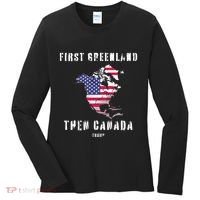 Updated Map Of America Canada And Greenland Trump Women's Long Sleeve Shirt thumb 0