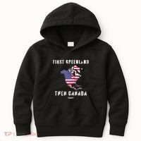Updated Map Of America Canada And Greenland Trump Kids Hoodie thumb 0