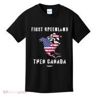Updated Map Of America Canada And Greenland Trump Kids T-Shirt thumb 0