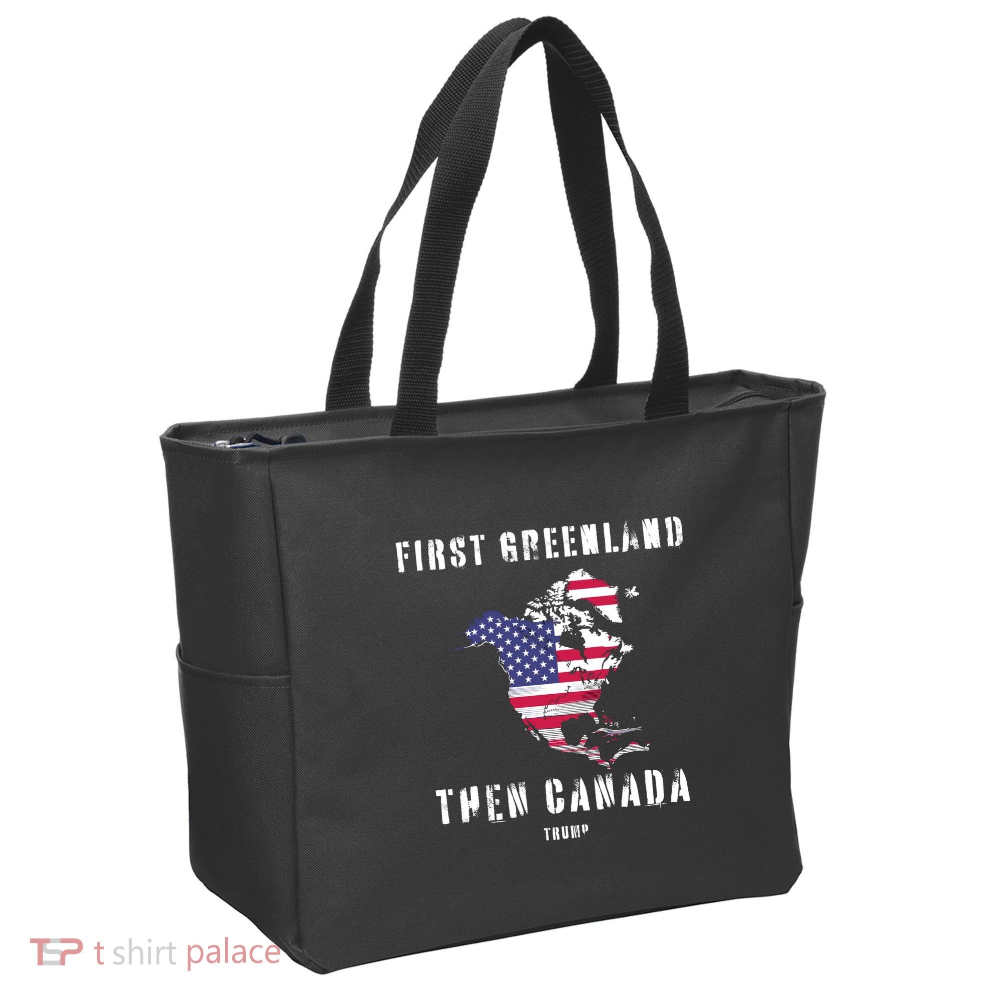 Updated Map Of America Canada And Greenland Trump Tote Bag
