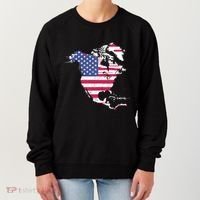 Updated Map Of America Canada And Greenland Trump Women's Sweatshirt thumb 0