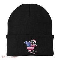 Updated Map Of America Canada And Greenland Trump Beanie thumb 0