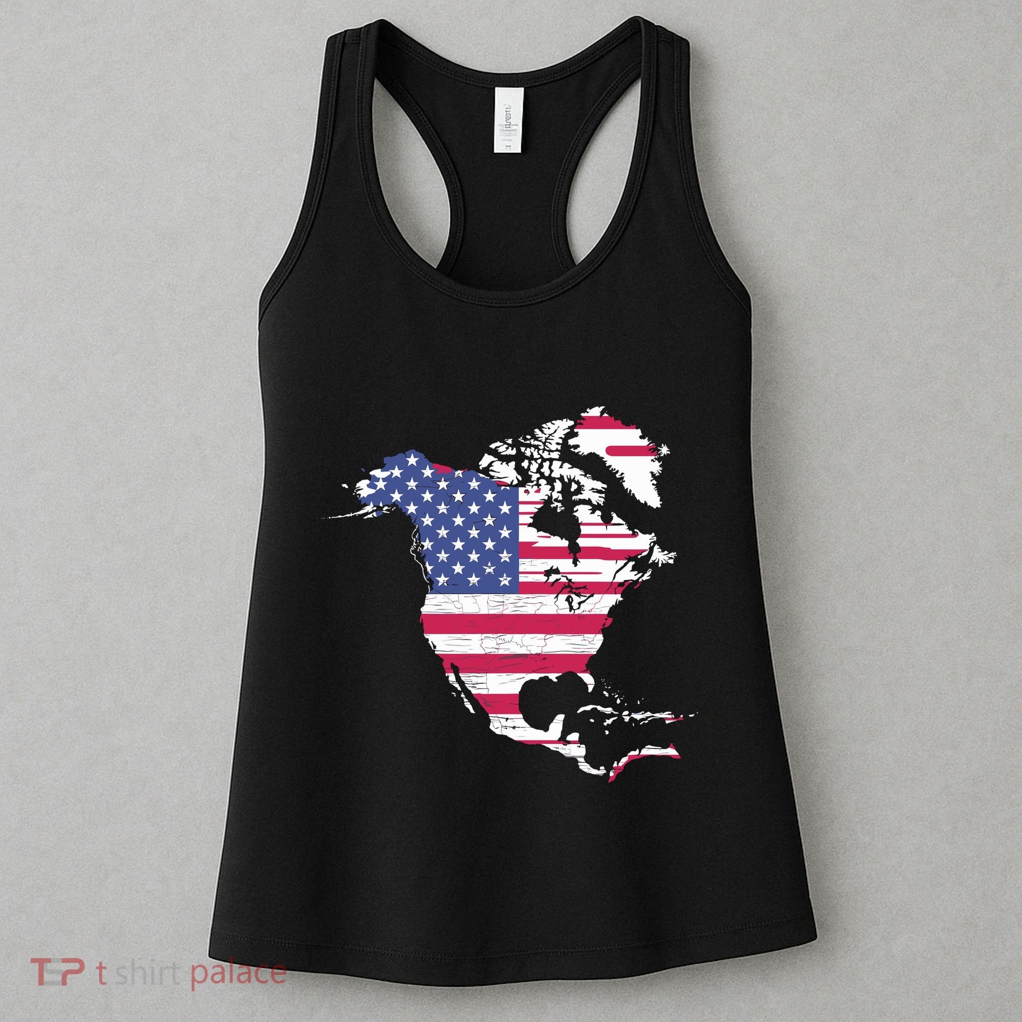 Updated Map Of America Canada And Greenland Trump Women's Tank Top