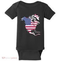 Updated Map Of America Canada And Greenland Trump Baby Bodysuit thumb 0