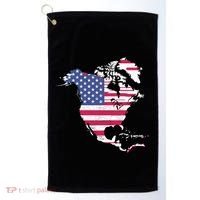 Updated Map Of America Canada And Greenland Trump Golf Towel thumb 0