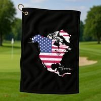 Updated Map Of America Canada And Greenland Trump Golf Towel thumb 1