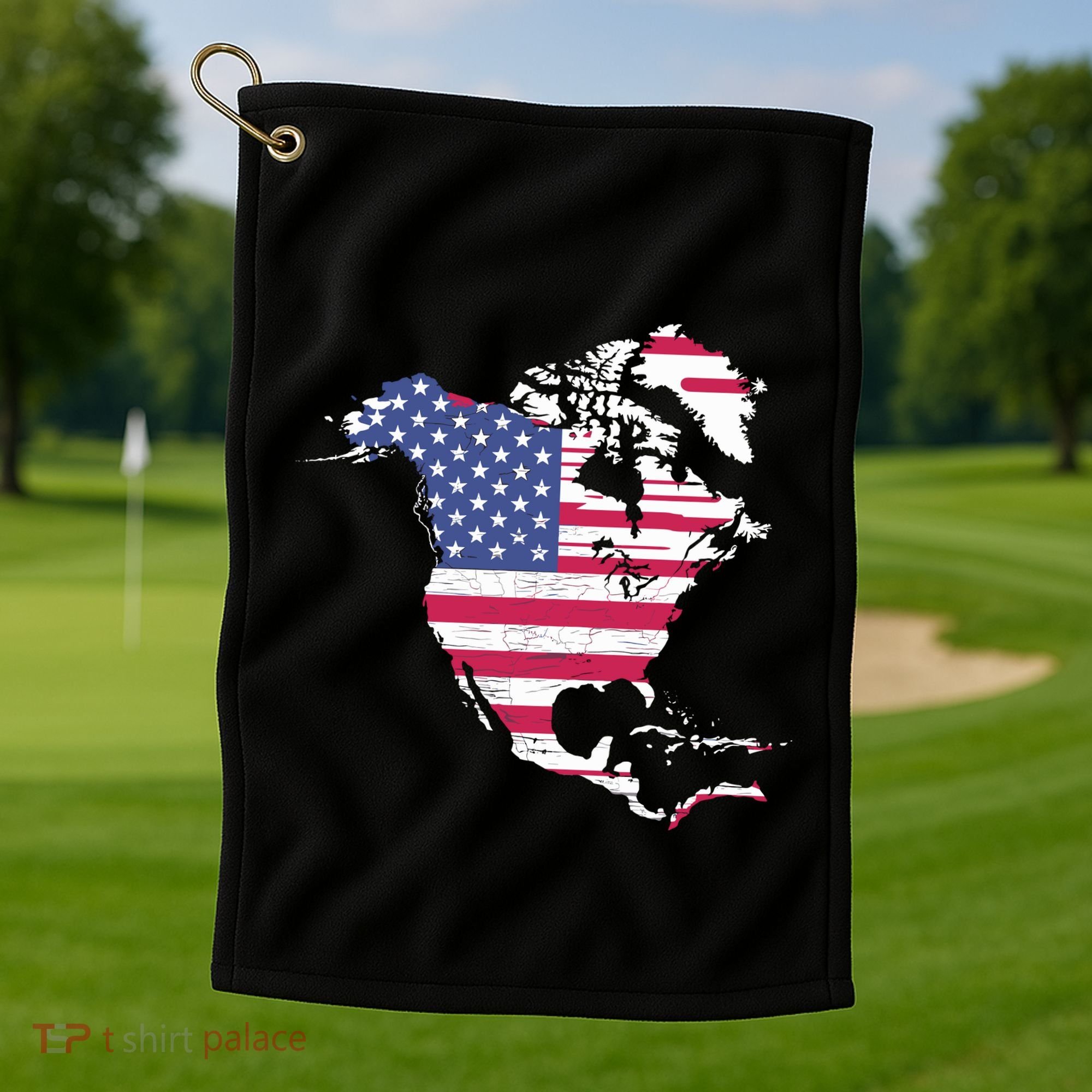 Updated Map Of America Canada And Greenland Trump Golf Towel