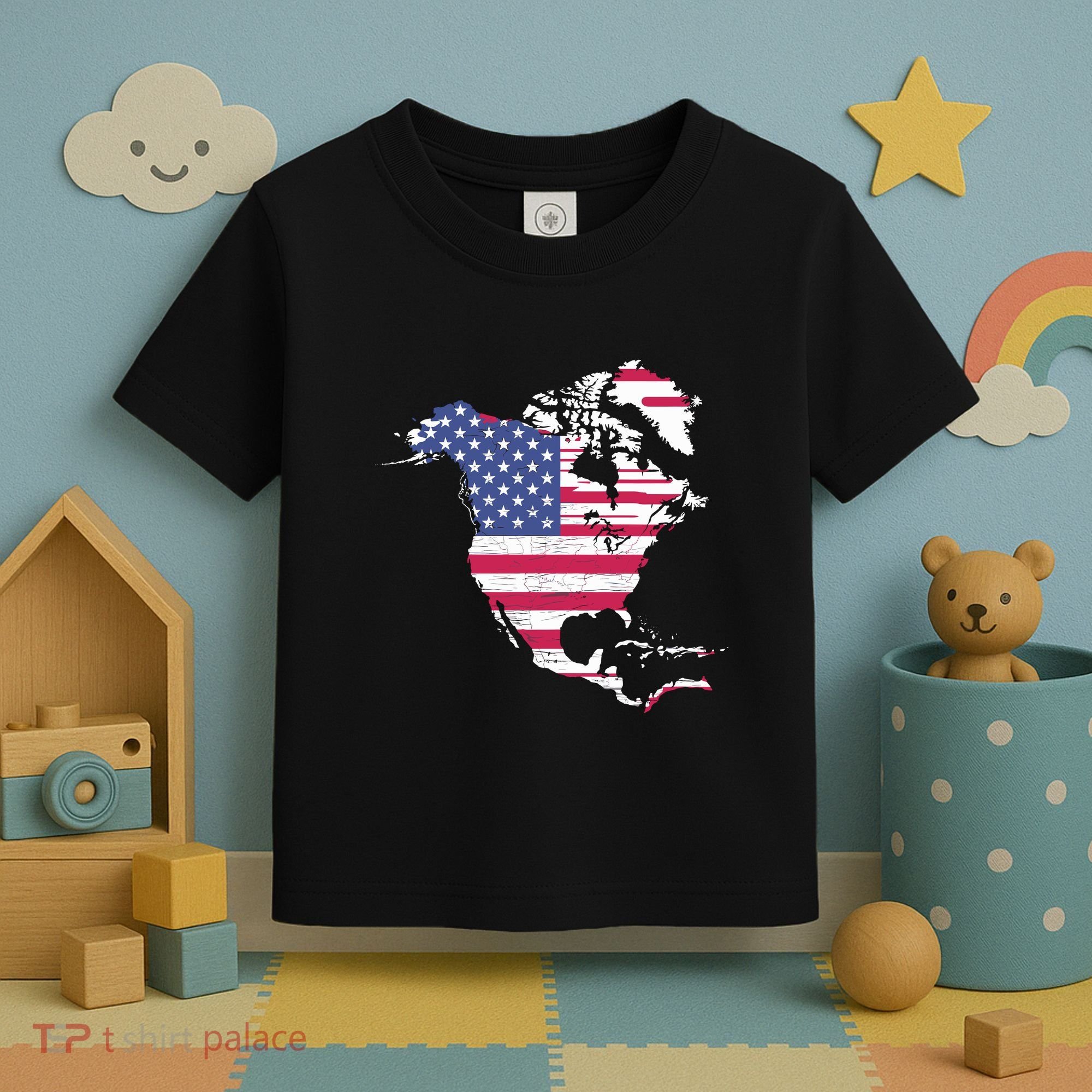 Updated Map Of America Canada And Greenland Trump Toddler T-Shirt
