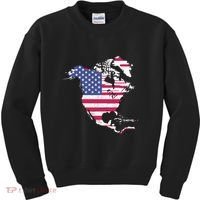 Updated Map Of America Canada And Greenland Trump Kids Sweatshirt thumb 0
