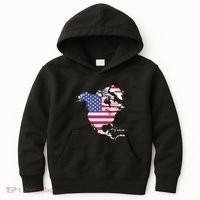 Updated Map Of America Canada And Greenland Trump Kids Hoodie thumb 0