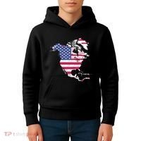 Updated Map Of America Canada And Greenland Trump Kids Hoodie thumb 4