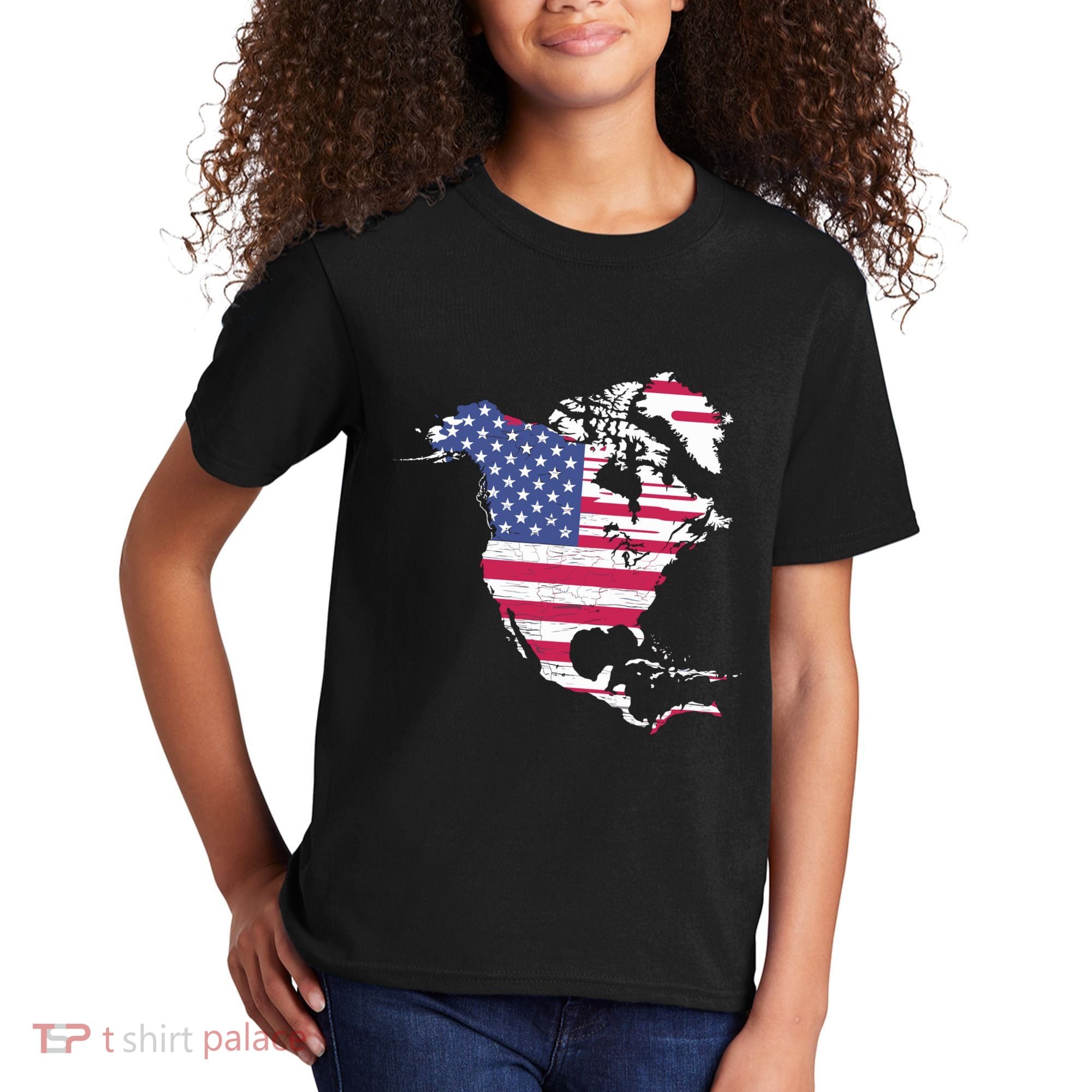 Updated Map Of America Canada And Greenland Trump Kids T-Shirt