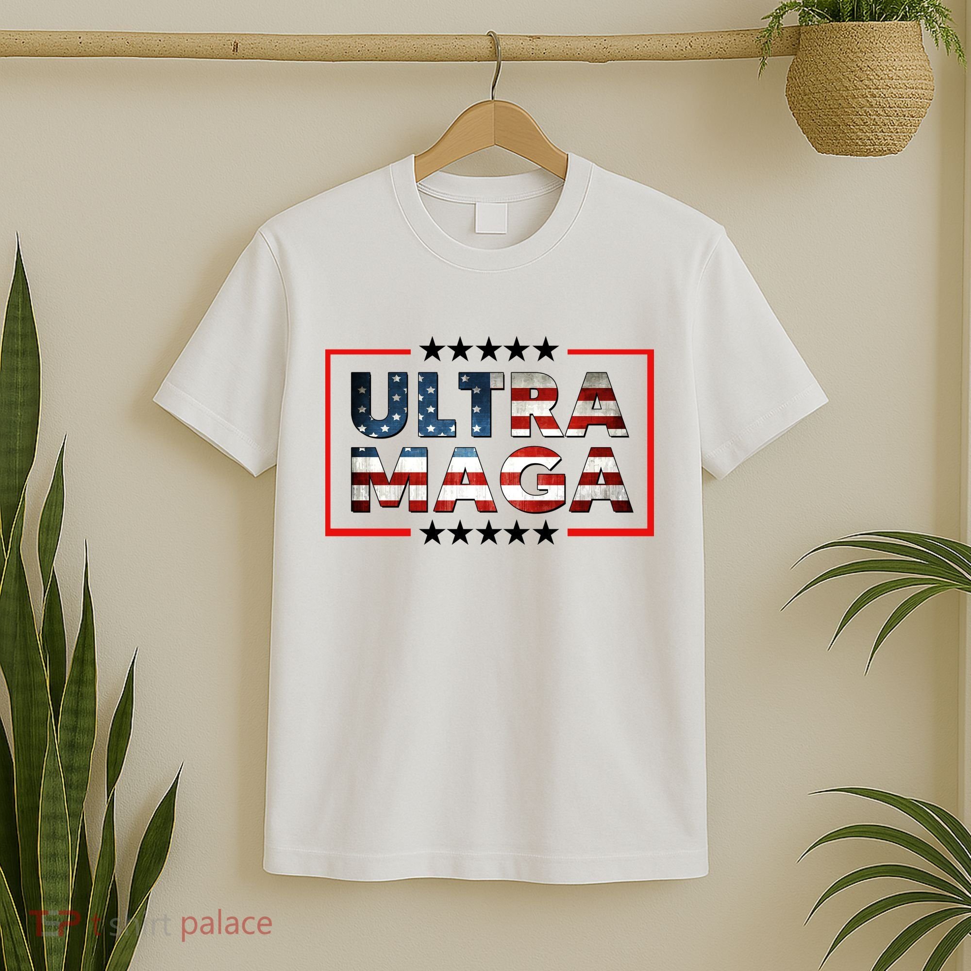 Ultra Maga Proud Patriotic American Flag Graphic UltraMaga Plus Size Shirts T-Shirt