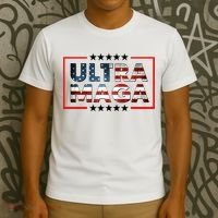 Ultra Maga Proud Patriotic American Flag Graphic UltraMaga Plus Size Shirts T-Shirt thumb 3