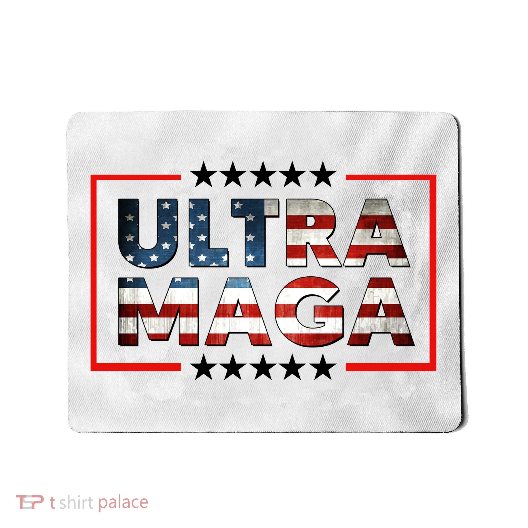 Ultra Maga Proud Patriotic American Flag Graphic UltraMaga Plus Size Shirts Mousepad