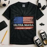 Ultra Maga Proud Ultra Maga 1 Kids Tie-Dye T-Shirt thumb 2