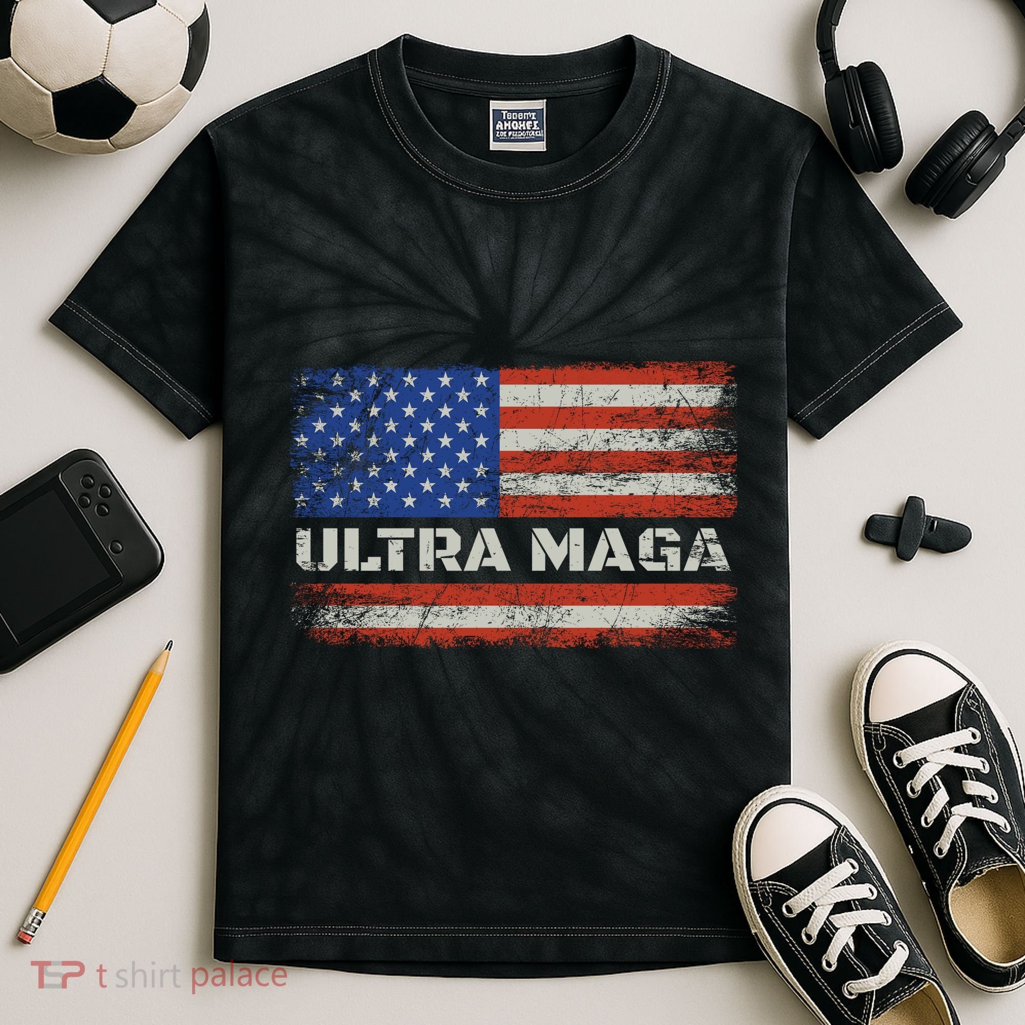 Ultra Maga Proud Ultra Maga 1 Kids Tie-Dye T-Shirt