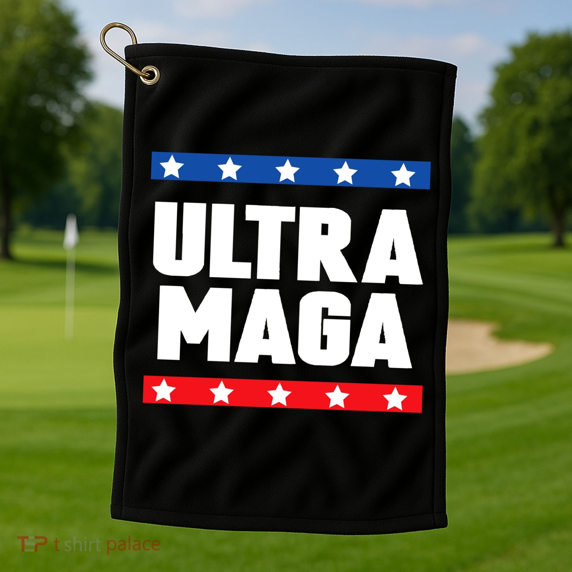 Ultra Maga Patriotic Graphic Golf Towel