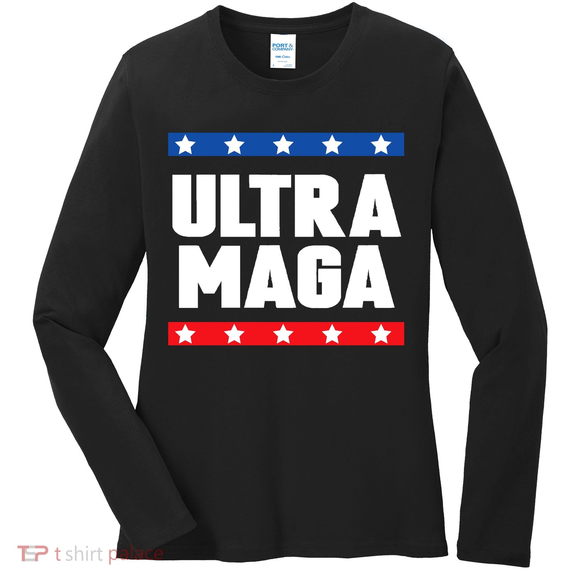Ultra Maga Patriotic Graphic Women's Long Sleeve Shirt