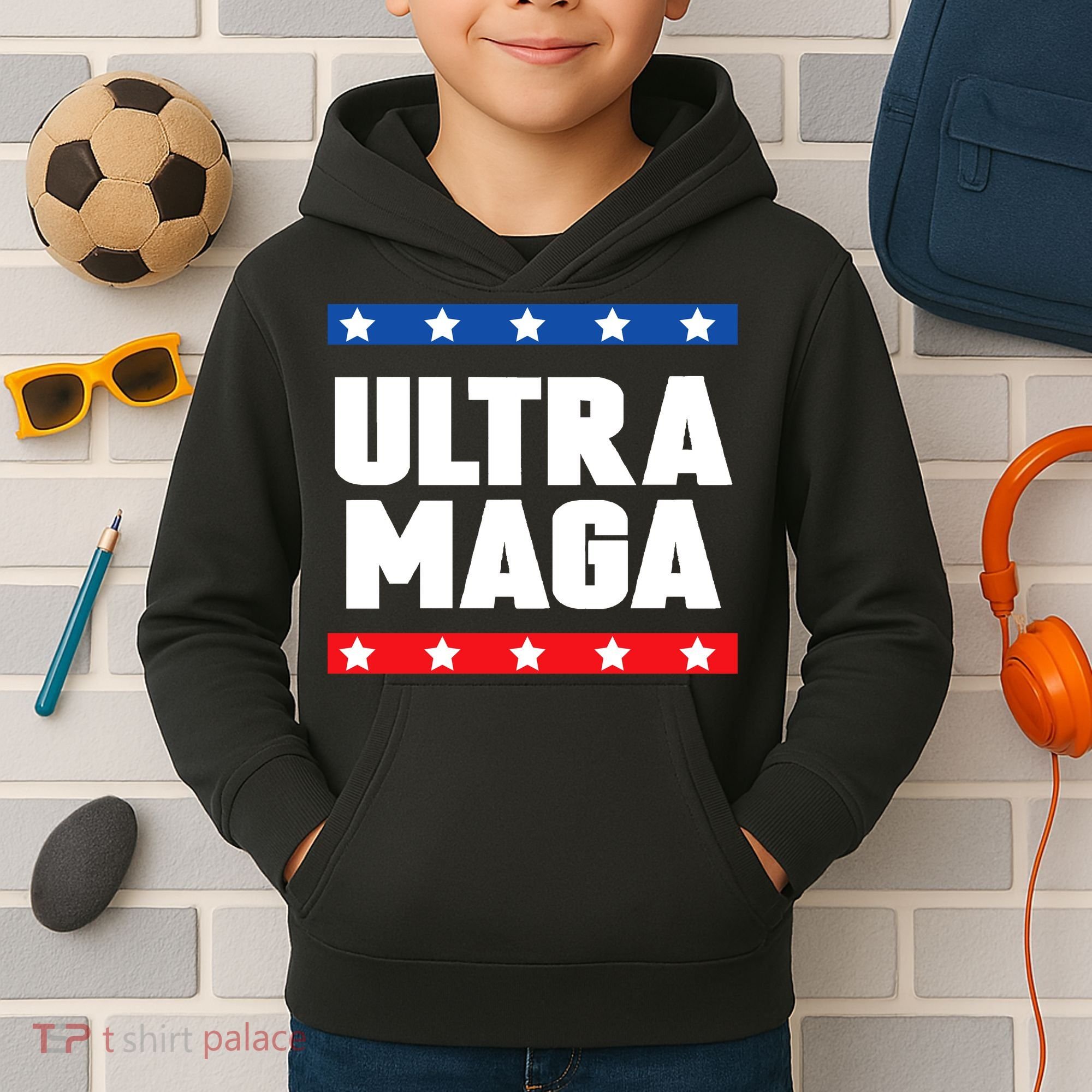 Ultra Maga Patriotic Graphic Kids Hoodie