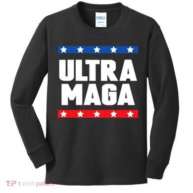 Ultra Maga Patriotic Graphic Kids Long Sleeve Shirt
