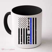 Ultra Maga Police Officer USA Flag Coffee Mug thumb 0