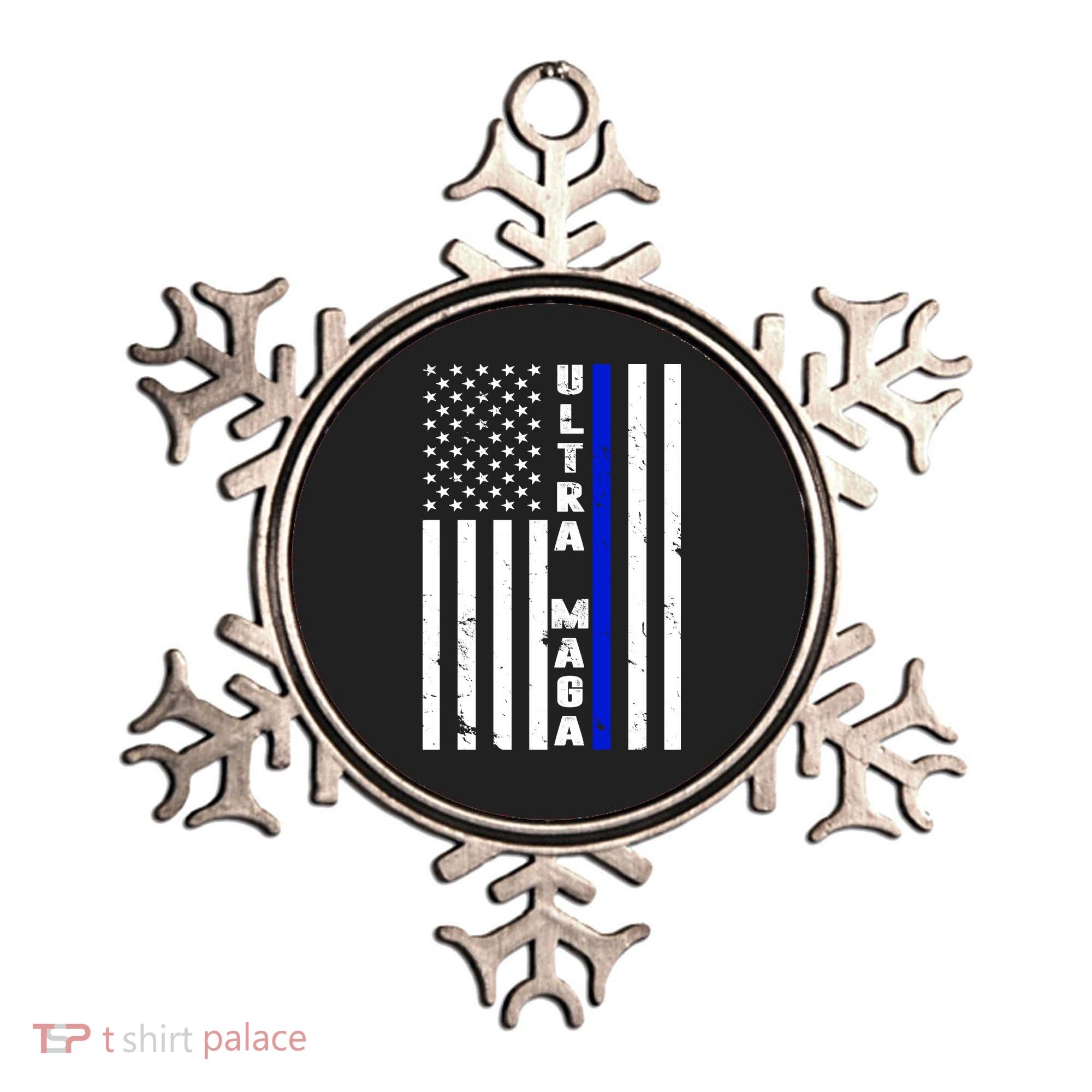 Ultra Maga Police Officer USA Flag Ornament