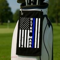 Ultra Maga Police Officer USA Flag Golf Towel thumb 2