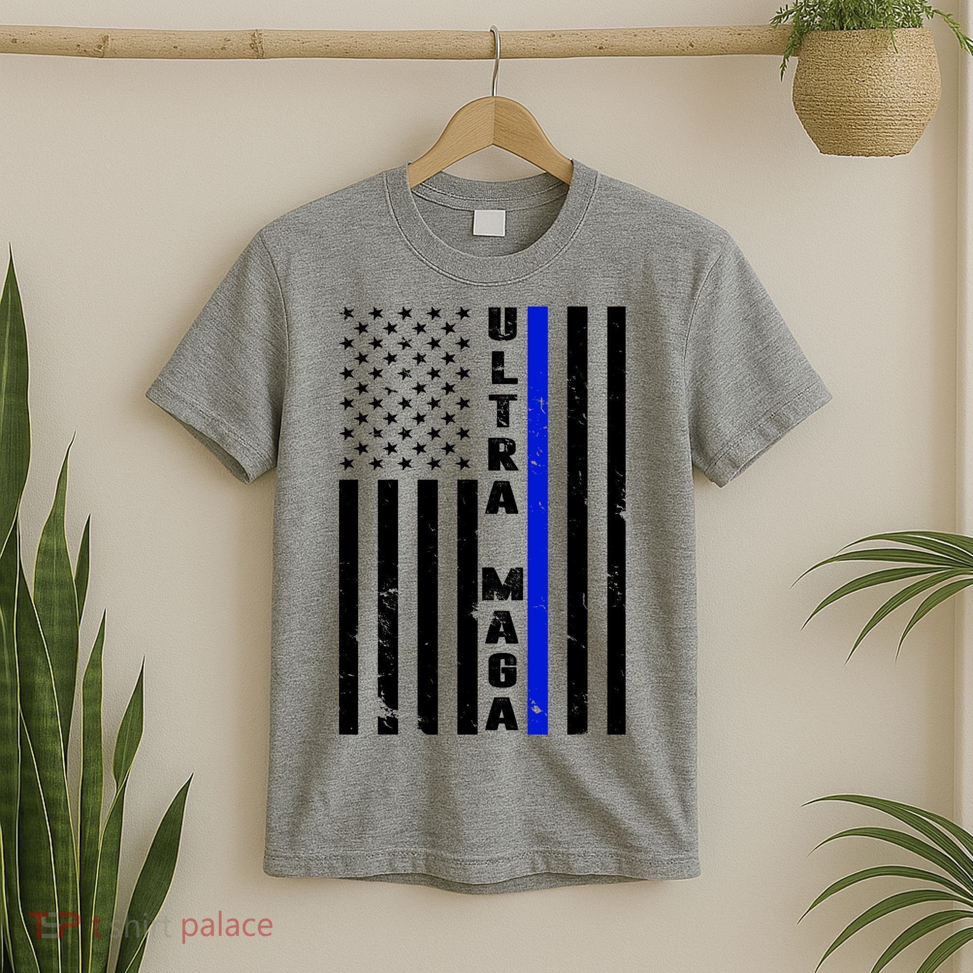 Ultra Maga Police Officer USA Flag T-Shirt