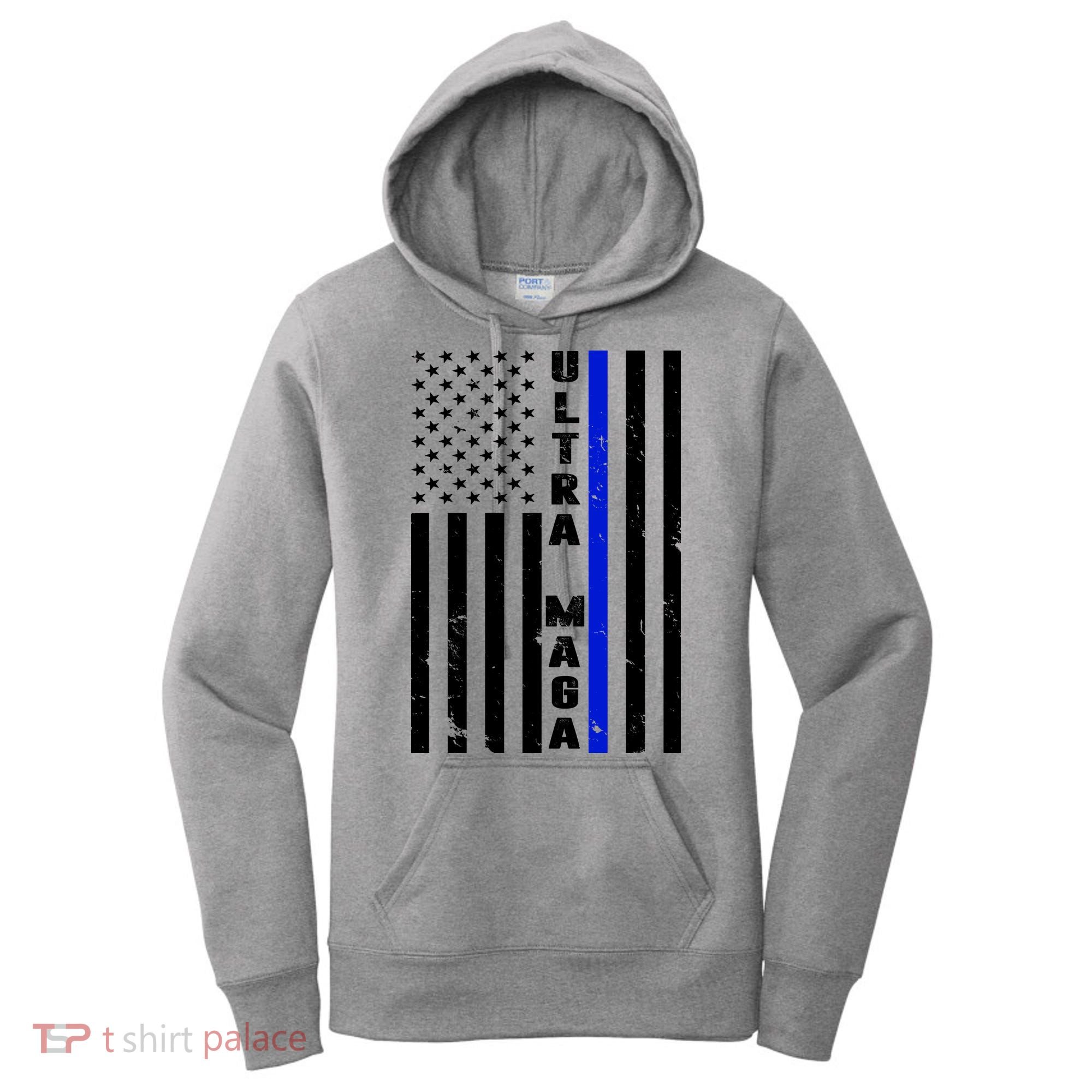 Ultra Maga Police Officer USA Flag Women's Hoodie