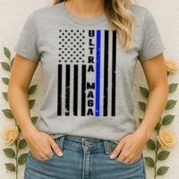 Ultra Maga Police Officer USA Flag Women's T-Shirt thumb 2