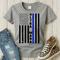 Ultra Maga Police Officer USA Flag Women's T-Shirt thumb 3
