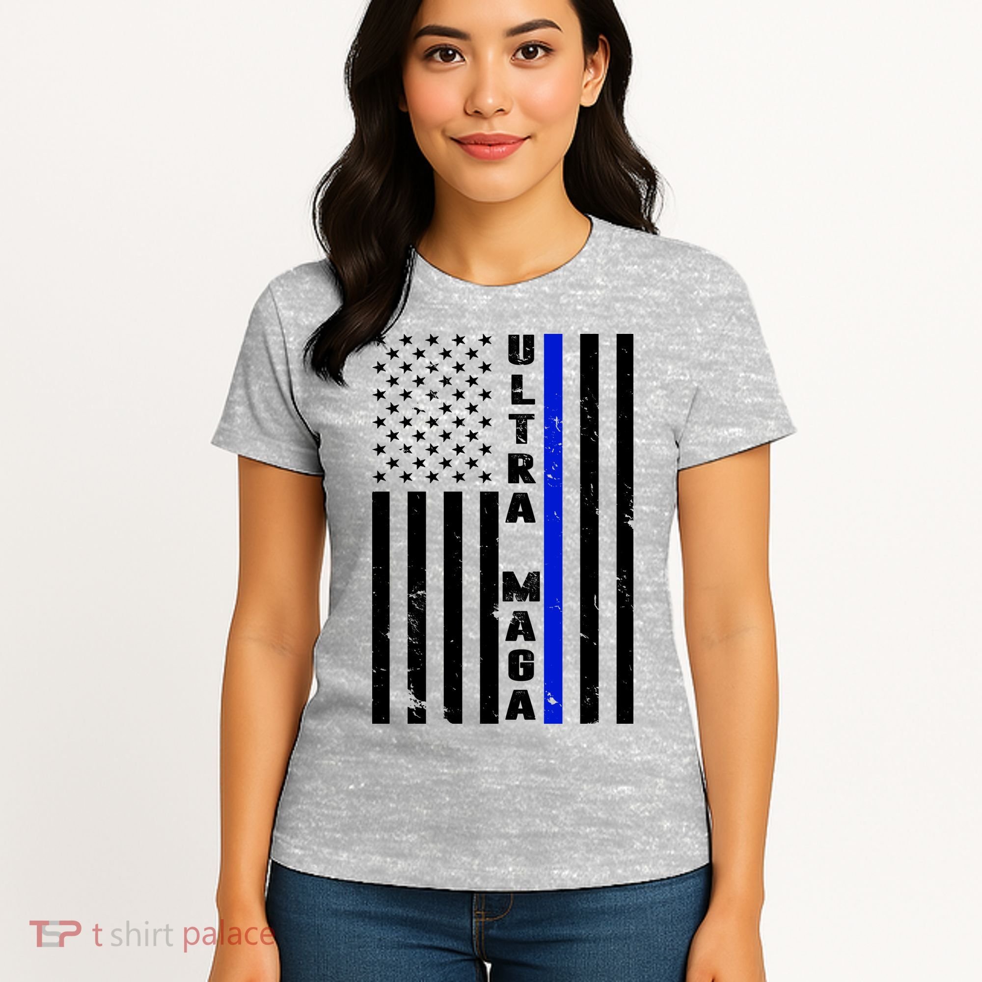Ultra Maga Police Officer USA Flag Women's T-Shirt