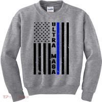 Ultra Maga Police Officer USA Flag Kids Sweatshirt thumb 0