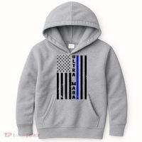 Ultra Maga Police Officer USA Flag Kids Hoodie thumb 0