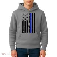 Ultra Maga Police Officer USA Flag Kids Hoodie thumb 4