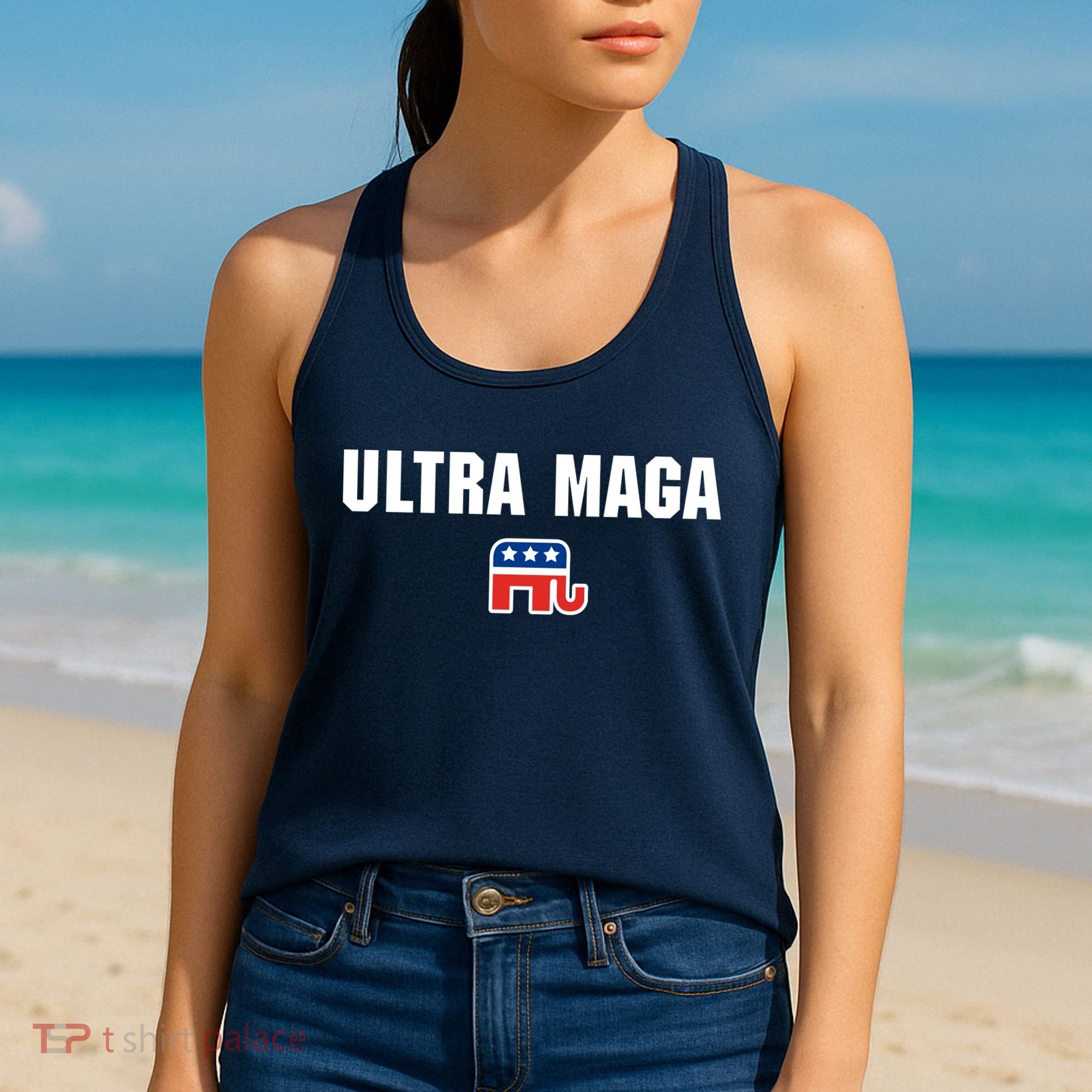 Ultra MAGA Republican Elephant Mens Womens Tee Women's Tank Top