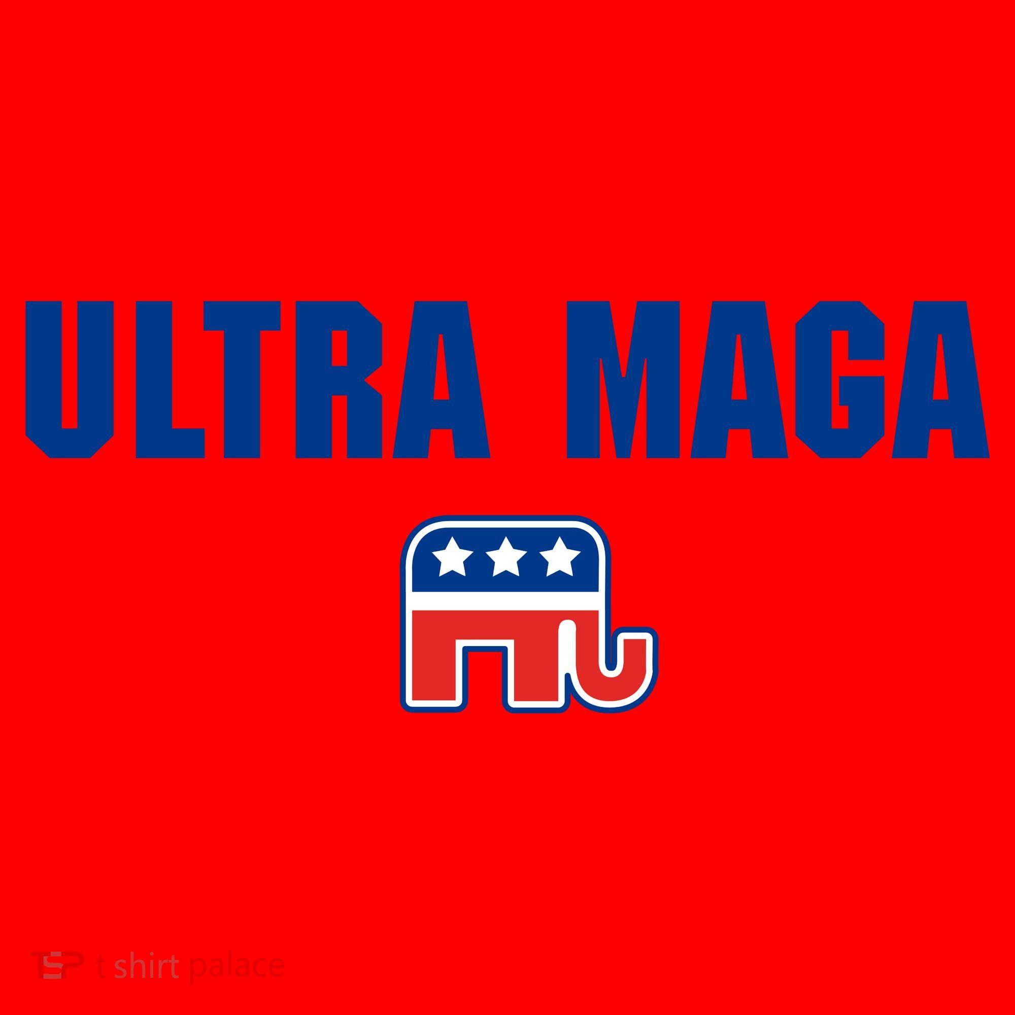 Ultra MAGA Republican Elephant Mens Womens Tee Santa Hat