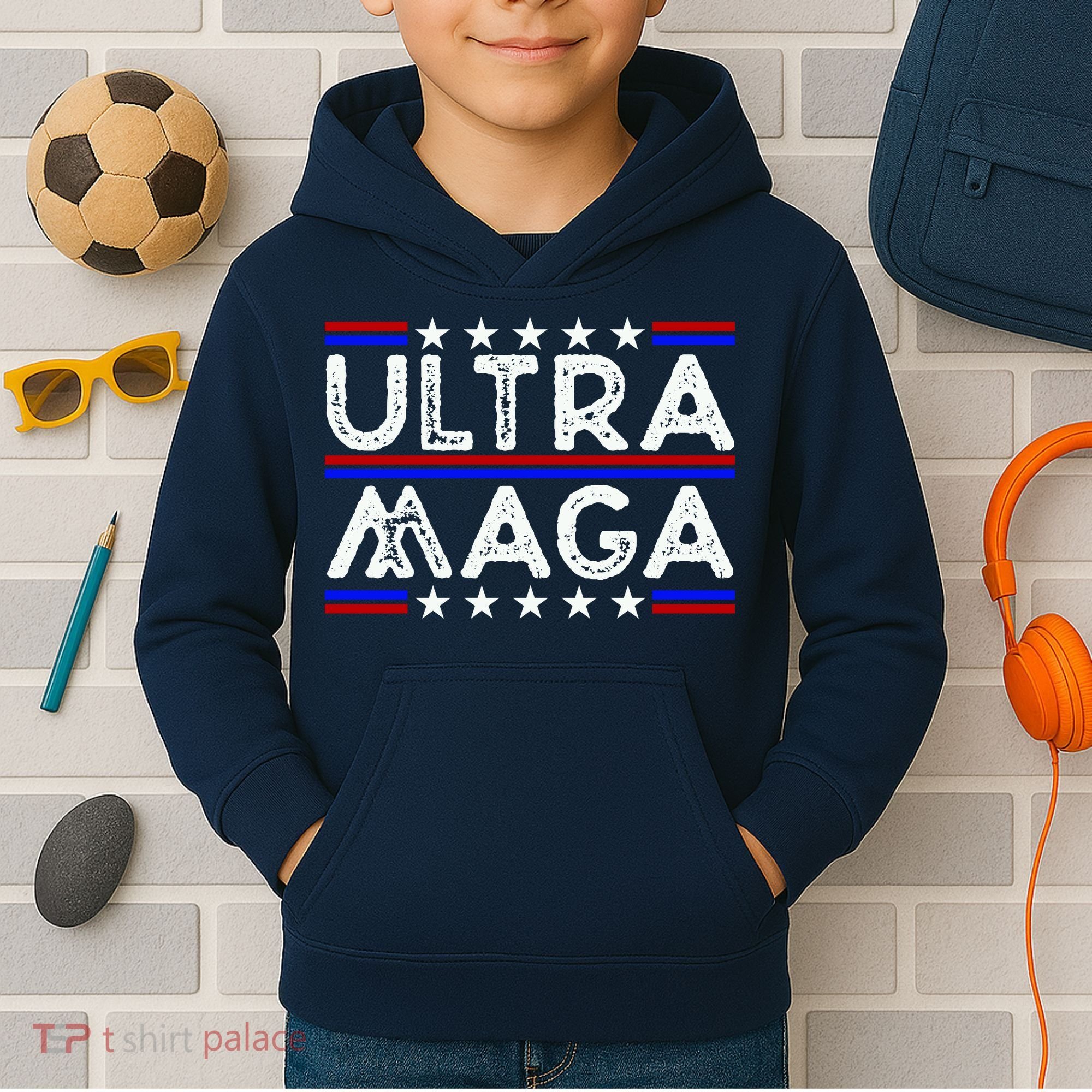 Ultra MAGA Retro Kids Hoodie