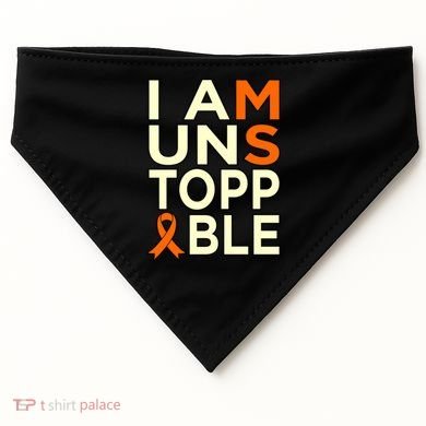 Unstoppable Multiple Sclerosis Awareness Support Graphic Cute Gift USA-Made Doggie Bandana